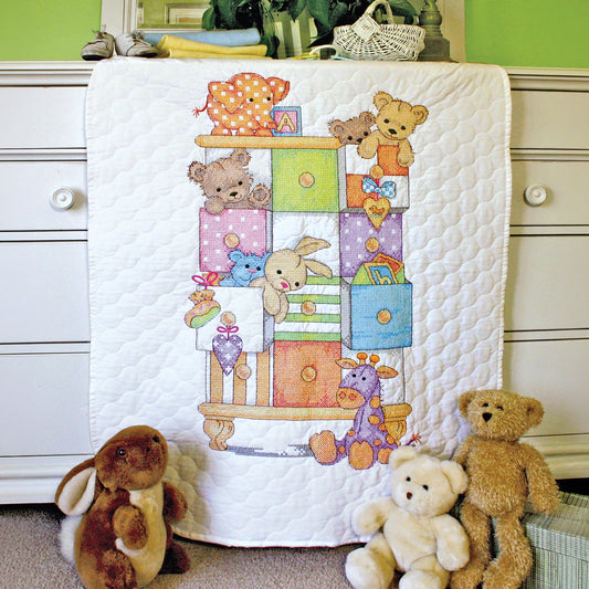 Dimensions Baby Drawers Quilt Stamped Cross Stitch Kit, 34" x 43"