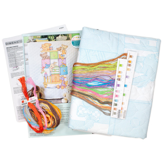 Dimensions Baby Drawers Quilt Stamped Cross Stitch Kit, 34" x 43"