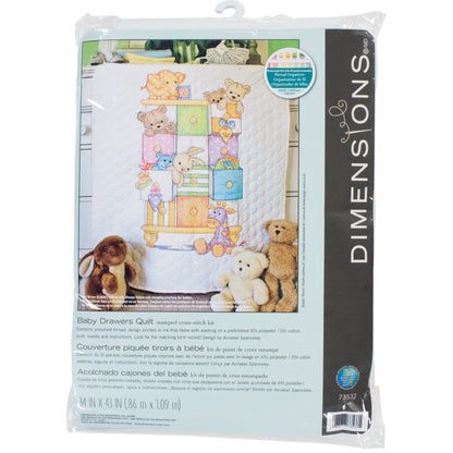 Dimensions Baby Drawers Quilt Stamped Cross Stitch Kit, 34" x 43"