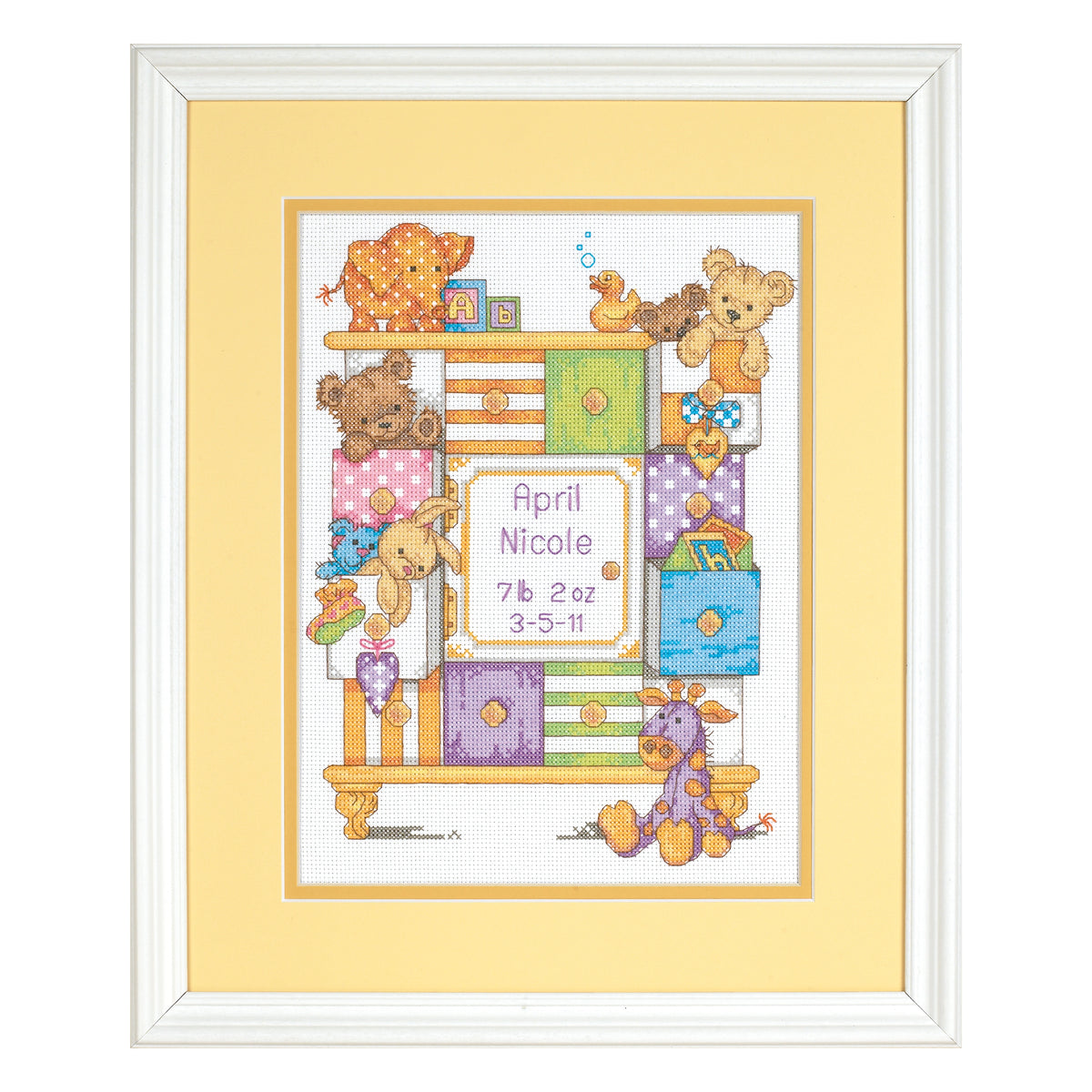 Dimensions Baby Drawers Birth Record Counted Cross Stitch Kit, 9" x 12"