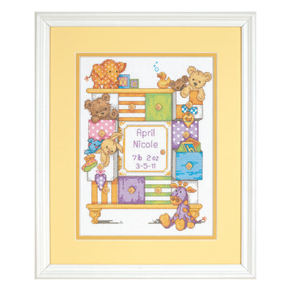 Dimensions Baby Drawers Birth Record Counted Cross Stitch Kit, 9" x 12"