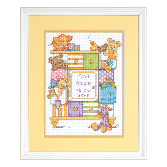 Dimensions Baby Drawers Birth Record Counted Cross Stitch Kit, 9" x 12"