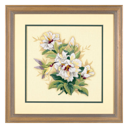 Dimensions Hibiscus Floral Crewel Embroidery Kit, 12" x 12"