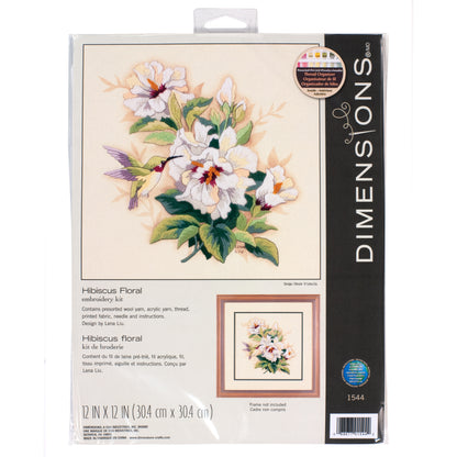 Dimensions Hibiscus Floral Crewel Embroidery Kit, 12" x 12"