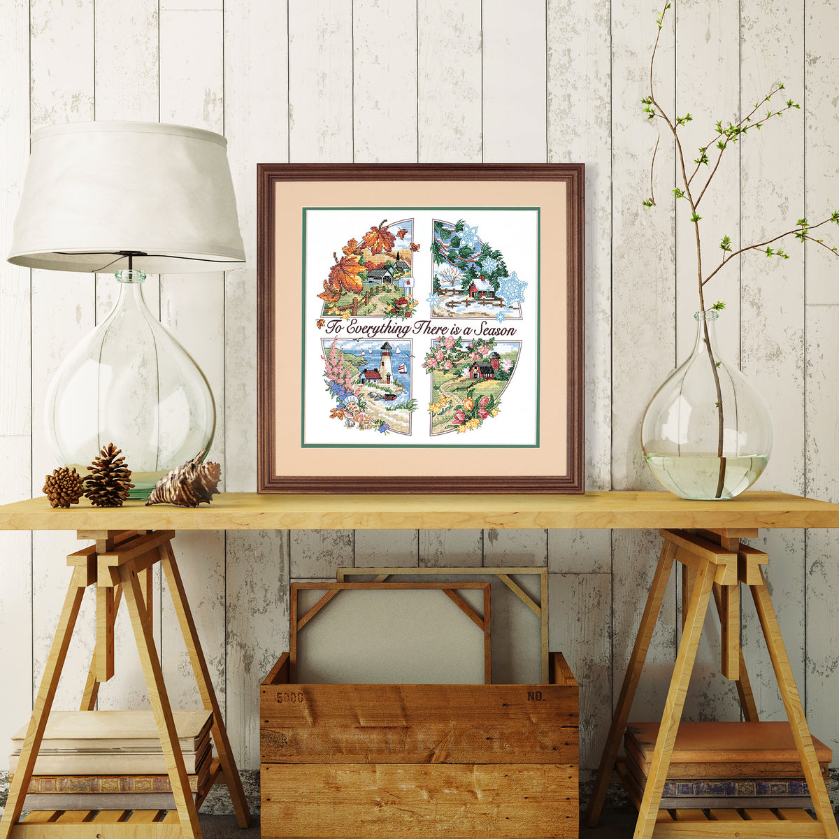 Dimensions A Season for Everything Stamped Cross Stitch Kit, 14" x 14"
