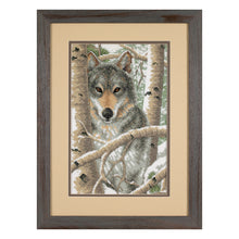 Dimensions Wintry Wolf Stamped Cross Stitch Kit, 9" x 14"