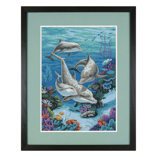 Dimensions The Dolphins' Domain Counted Cross Stitch Kit, 10" x 14"