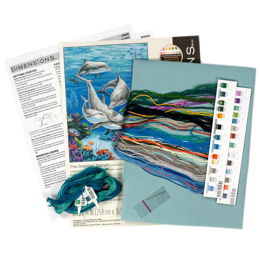 Dimensions The Dolphins' Domain Counted Cross Stitch Kit, 10" x 14"