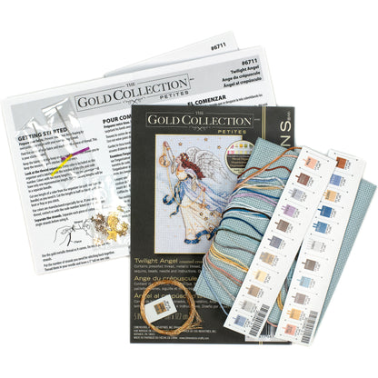 Dimensions Gold Collection Petite Twilight Angel Counted Cross Stitch Kit, 5" x 7"