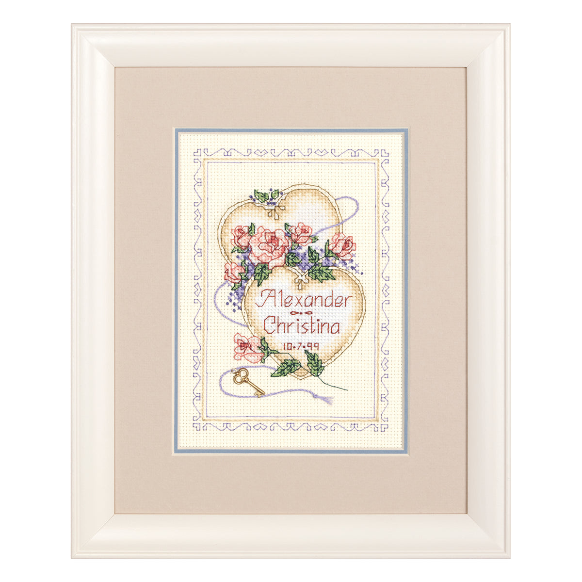Dimensions United Hearts Wedding Record Counted Cross Stitch Kit, 5" x 7"
