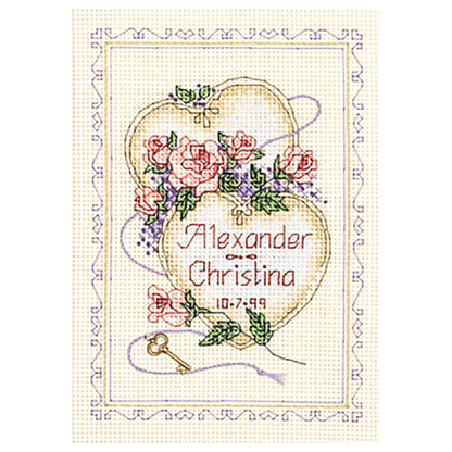 Dimensions United Hearts Wedding Record Counted Cross Stitch Kit, 5" x 7"