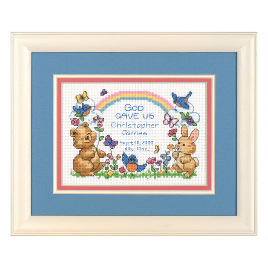 Dimensions God's Babies Birth Record Counted Cross Stitch Kit, 7" x 5"