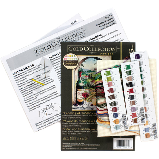 Dimensions Gold Collection Petite Dreaming of Tuscany Counted Cross Stitch Kit, 5" x 7"