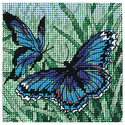 Dimensions Butterfly Duo Needlepoint Kit, 5" x 5"