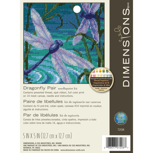 Dimensions Dragonfly Pair Needlepoint Kit, 5" x 5"