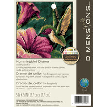 Dimensions Hummingbird Drama Needlepoint Kit, 5" x 5"