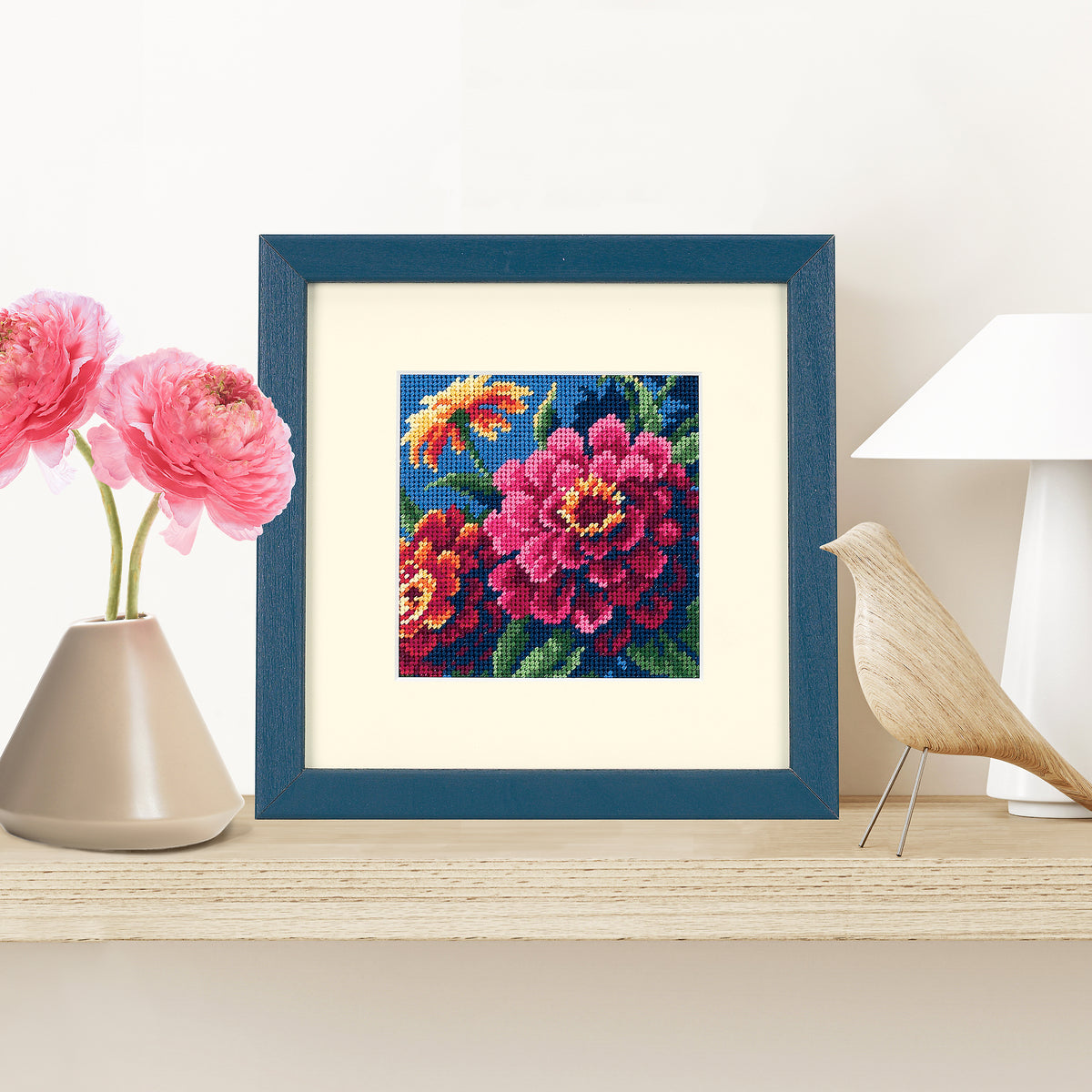 Dimensions Zinnias Needlepoint Kit, 5" x 5"