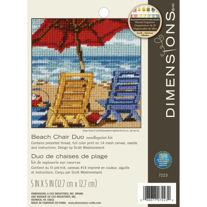 Dimensions Beach Chair Duo Needlepoint Kit, 5" x 5"