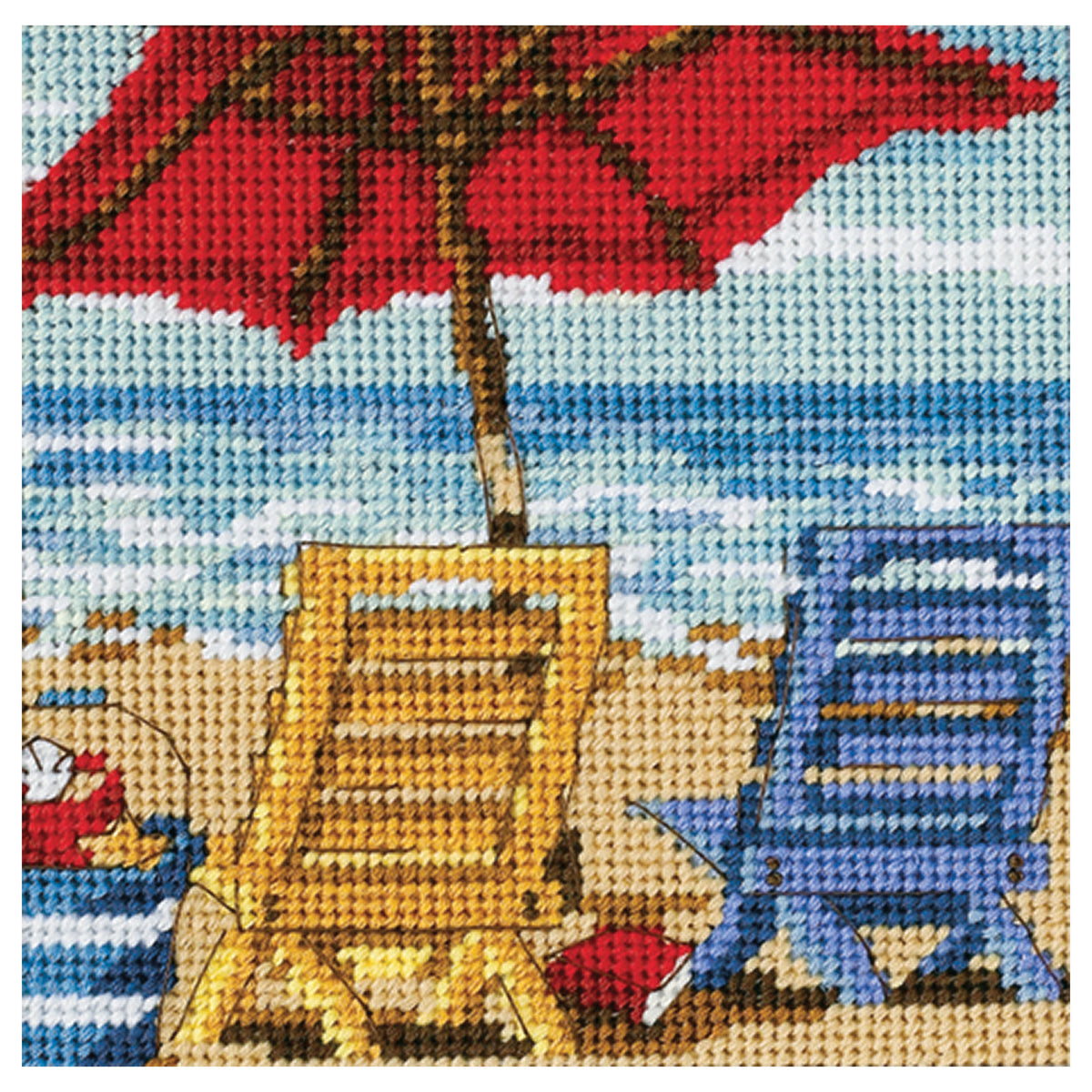 Dimensions Beach Chair Duo Needlepoint Kit, 5" x 5"