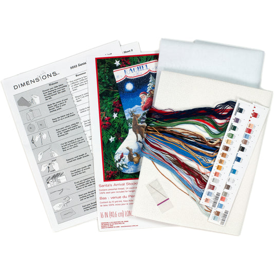 Dimensions Santa's Arrival Stocking Counted Cross Stitch Kit, 16" long