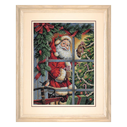 Dimensions Gold Collection Candy Cane Santa Counted Cross Stitch Kit, 12" x 16"