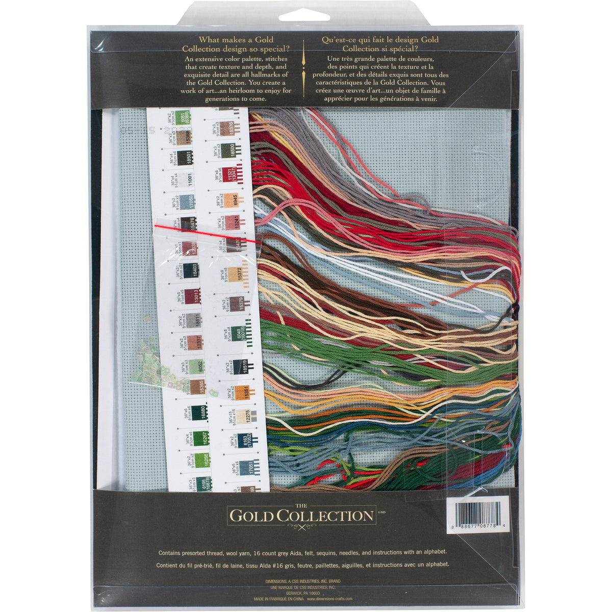 Dimensions Gold Collection Candy Cane Santa Stocking Counted Cross Stitch Kit, 16" long