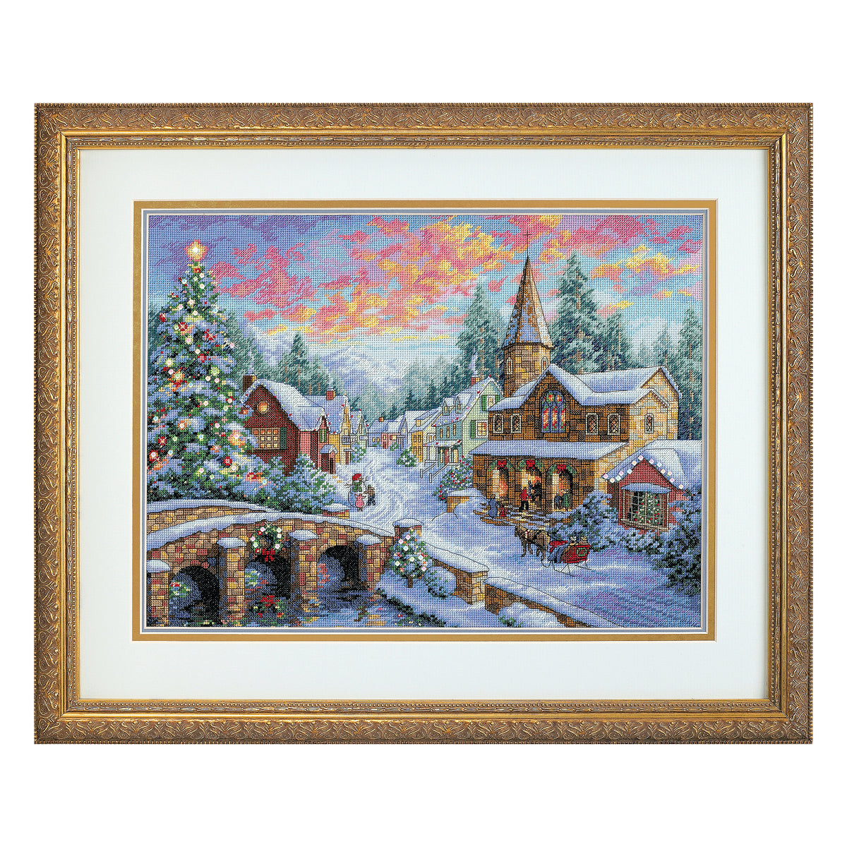 Dimensions Gold Collection Holiday Village Counted Cross Stitch Kit, 16" x 12"