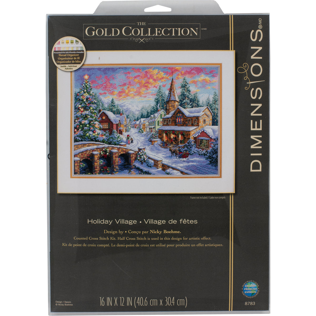 Dimensions Gold Collection Holiday Village Counted Cross Stitch Kit, 16" x 12"