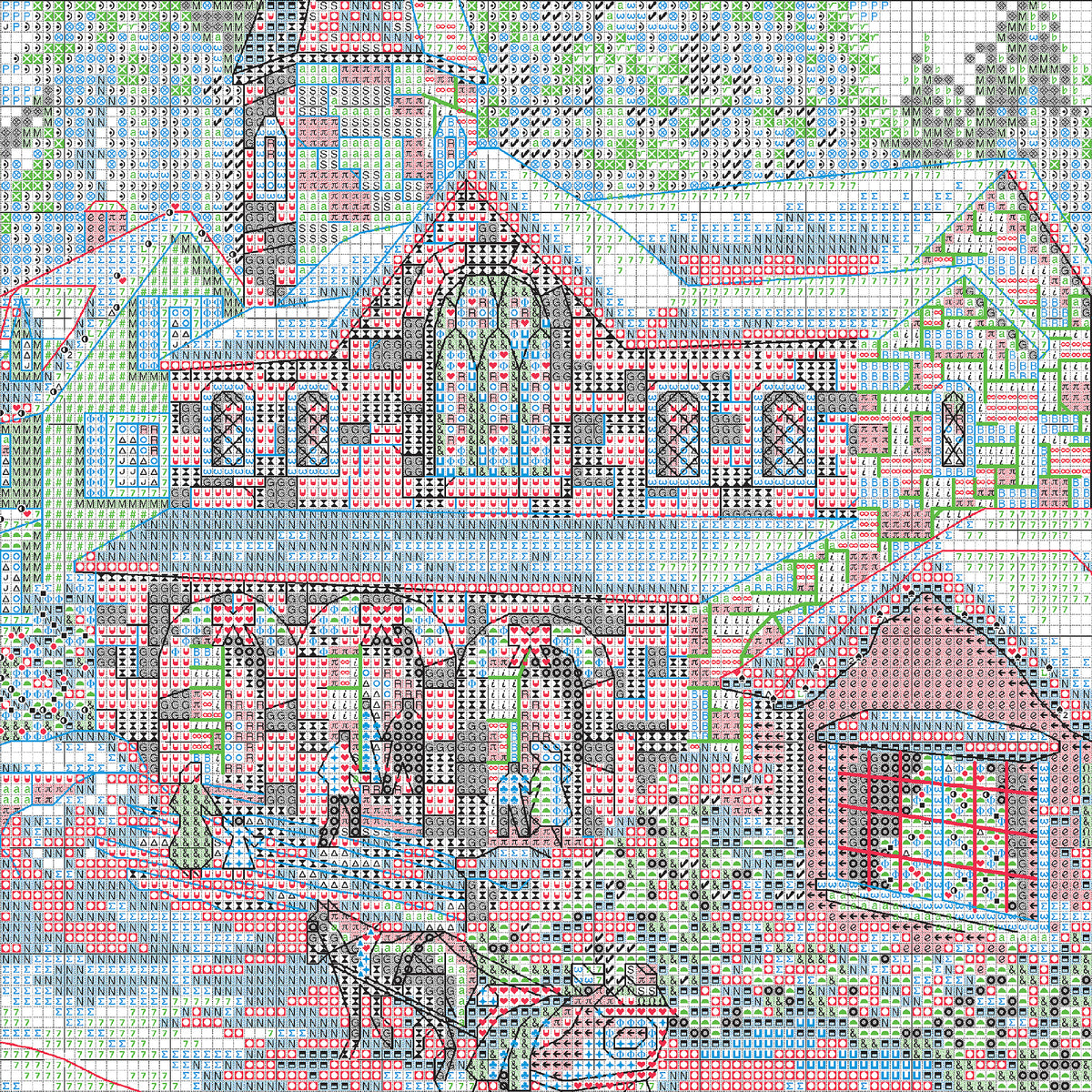 Dimensions Gold Collection Holiday Village Counted Cross Stitch Kit, 16" x 12"