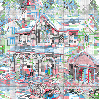 Dimensions Gold Collection Holiday Village Counted Cross Stitch Kit, 16" x 12"