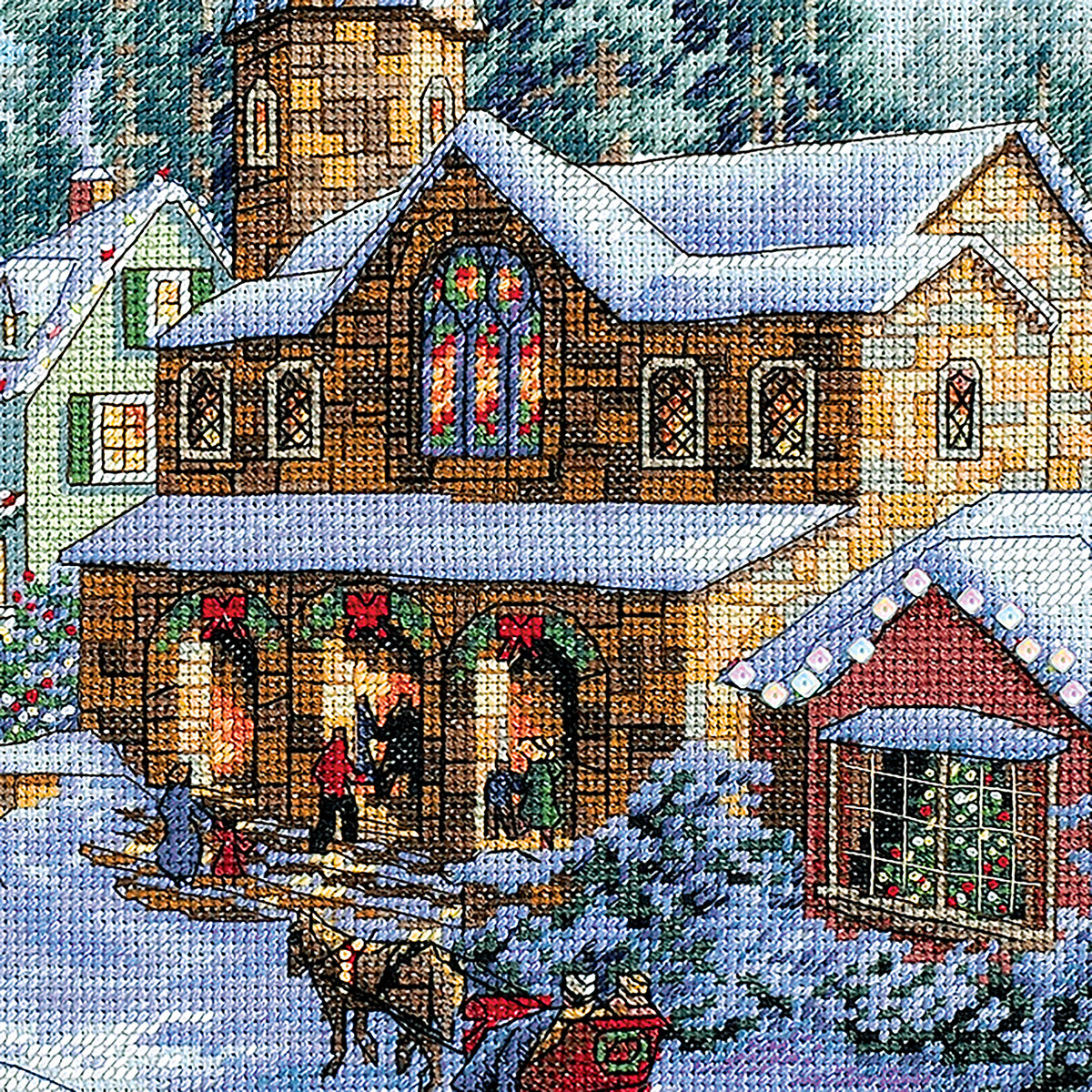 Dimensions Gold Collection Holiday Village Counted Cross Stitch Kit, 16" x 12"