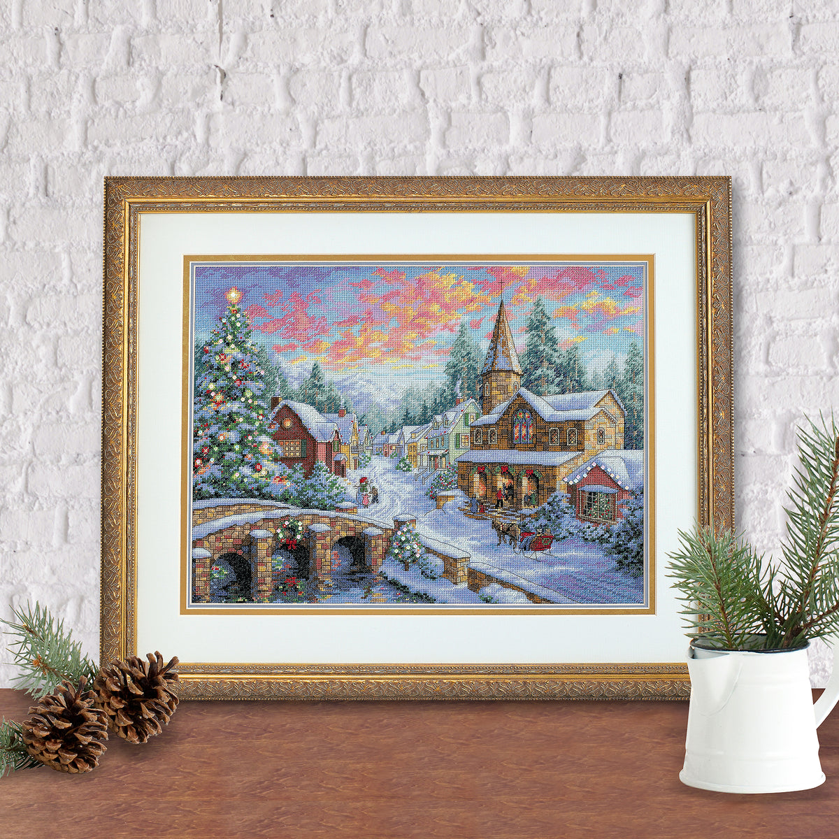 Dimensions Gold Collection Holiday Village Counted Cross Stitch Kit, 16" x 12"