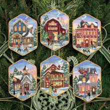 Dimensions Gold Collection Christmas Village Ornaments Counted Cross Stitch Kit, Set of 6, 3.25" x 5" each