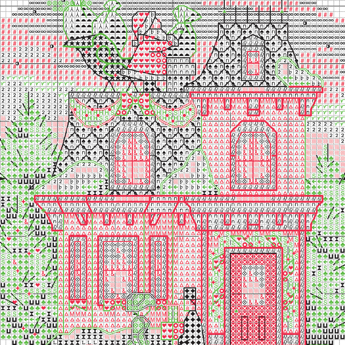 Dimensions Gold Collection Christmas Village Ornaments Counted Cross Stitch Kit, Set of 6, 3.25" x 5" each
