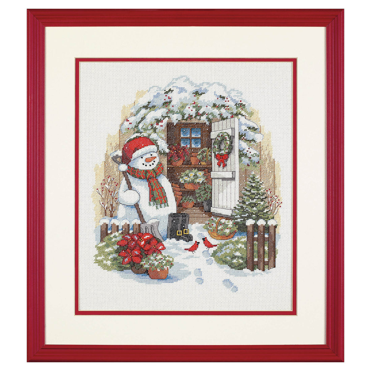 Dimensions Garden Shed Snowman Counted Cross Stitch Kit, 12" x 14"
