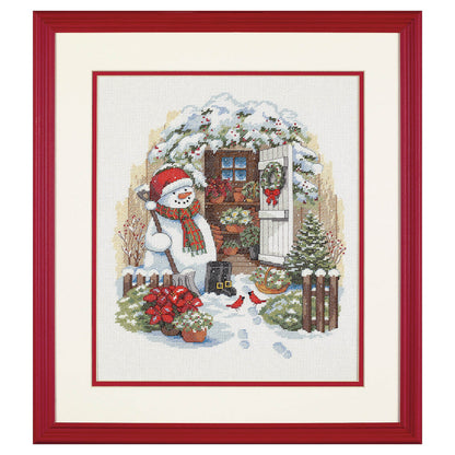 Dimensions Garden Shed Snowman Counted Cross Stitch Kit, 12" x 14"