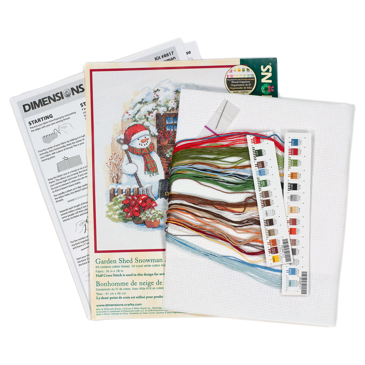 Dimensions Garden Shed Snowman Counted Cross Stitch Kit, 12" x 14"