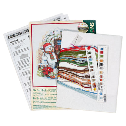Dimensions Garden Shed Snowman Counted Cross Stitch Kit, 12" x 14"