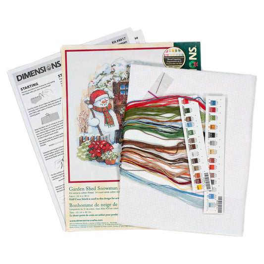 Dimensions Garden Shed Snowman Counted Cross Stitch Kit, 12" x 14"