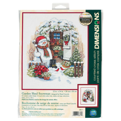 Dimensions Garden Shed Snowman Counted Cross Stitch Kit, 12" x 14"