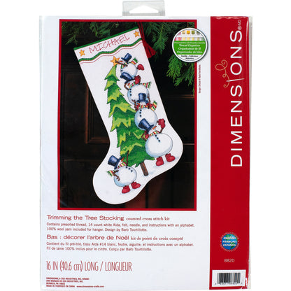 Dimensions Trimming the Tree Stocking Counted Cross Stitch Kit, 16" long