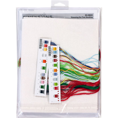 Dimensions Trimming the Tree Stocking Counted Cross Stitch Kit, 16" long