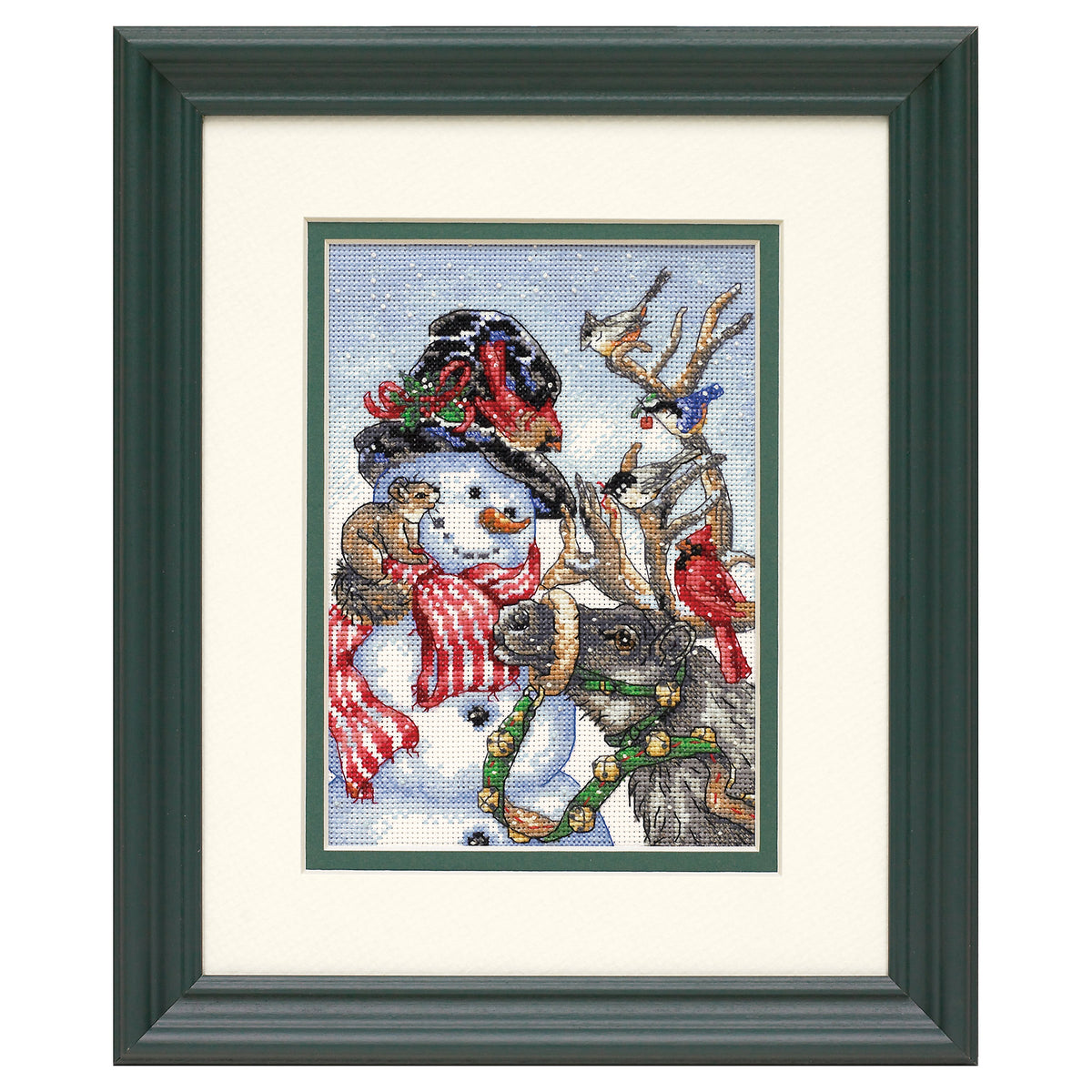Dimensions Gold Collection Petite Snowman & Reindeer Counted Cross Stitch Kit, 5" x 7"