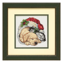 Dimensions Gold Collection Petite Christmas Morning Pets Counted Cross Stitch Kit, 6" x 6"