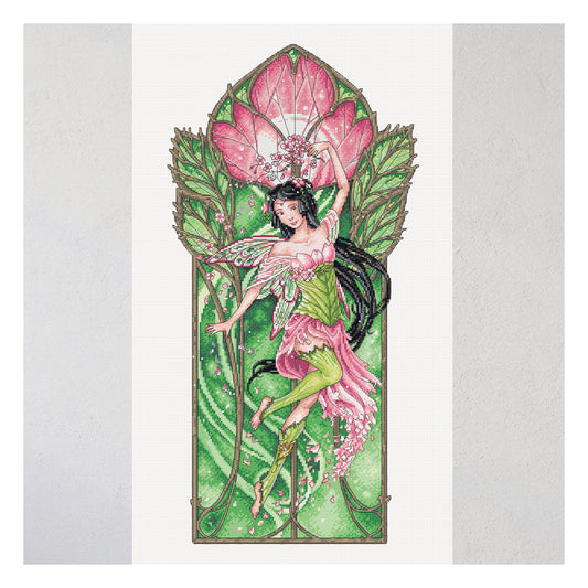Dimensions Gold Collection Blossoming Spring Fairy Counted Cross Stitch Kit, 10" x 17"