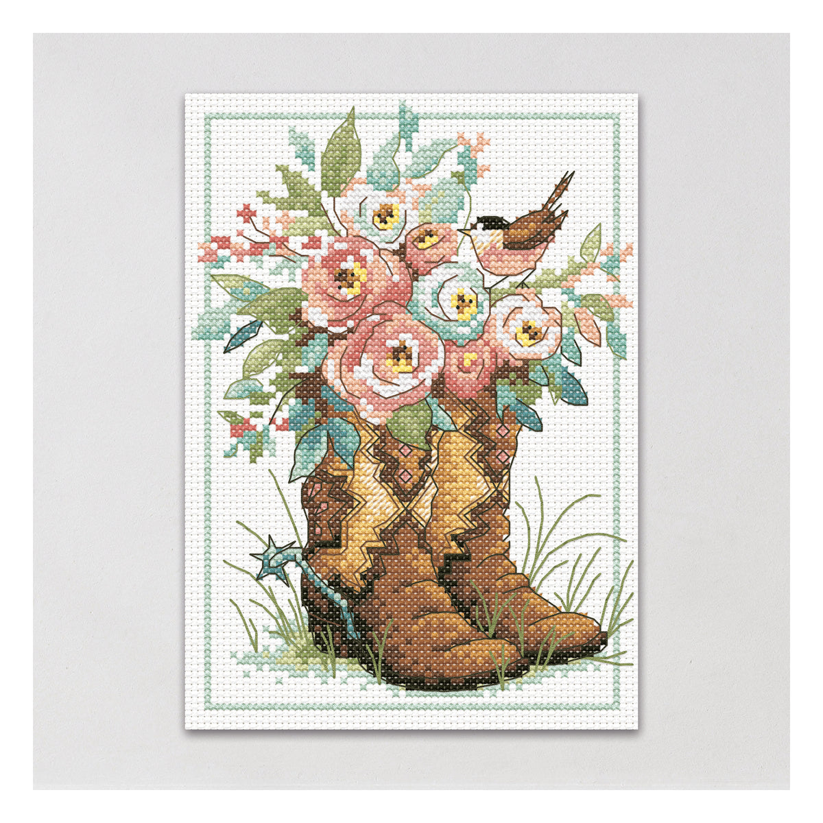 Dimensions Boot Floral Counted Cross Stitch Kit, 5" x 7"