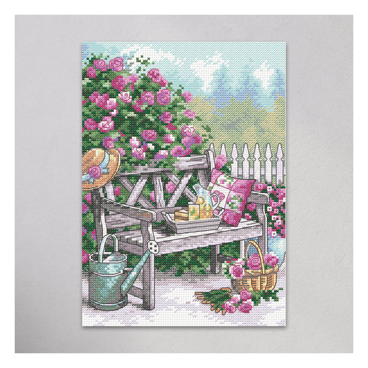 Dimensions Gold Collection Petite Garden Bench Counted Cross Stitch Kit, 5" x 7"