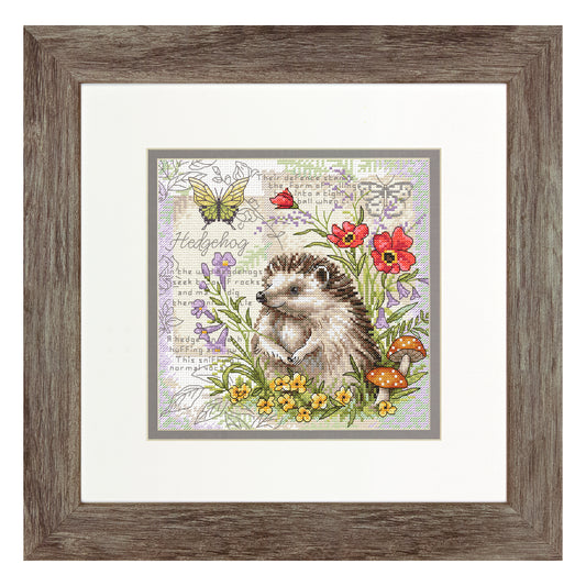 Dimensions Gold Collection Petite Spring Hedgehog Counted Cross Stitch Kit, 6" x 6"