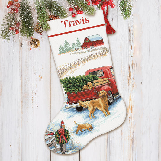 Dimensions Winter Ride Stocking Counted Cross Stitch Kit, 16" long