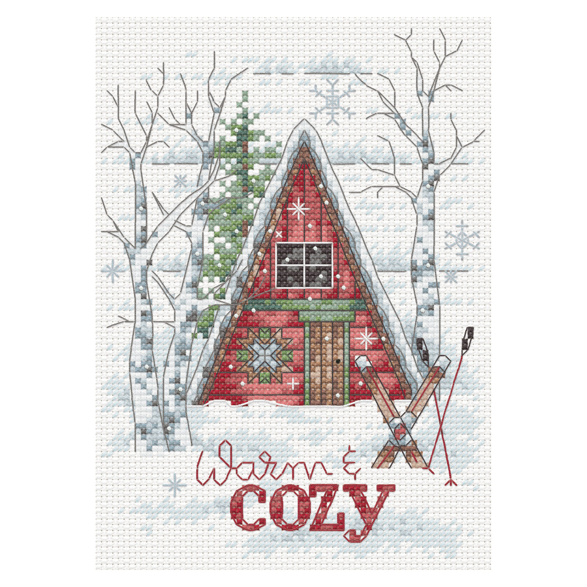 Dimensions Snowflake Lodge Counted Cross Stitch Kit, 5" x 7"